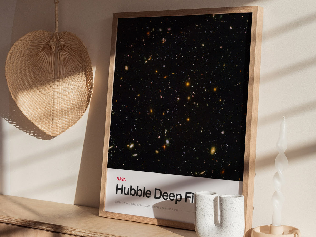 Hubble Deep Field Poster | Nasa Art Print — styled in an interior