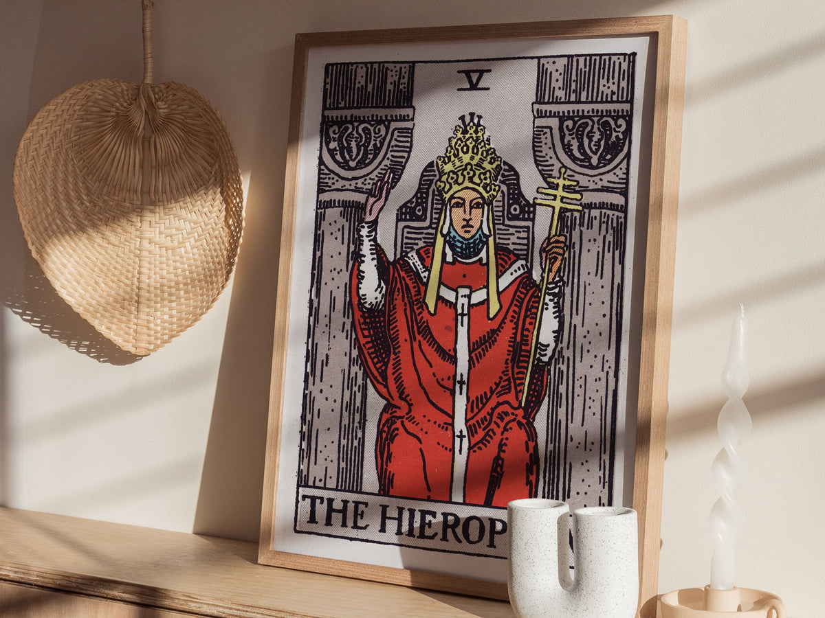 The Hierophant Poster | Tarot Art Print — styled in an interior