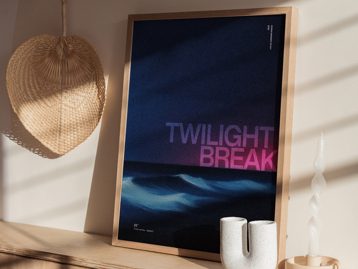 Twilight Break Poster | Exhibit Art Print — styled in an interior