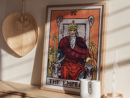The Emperor Poster | Tarot Art Print — styled in an interior