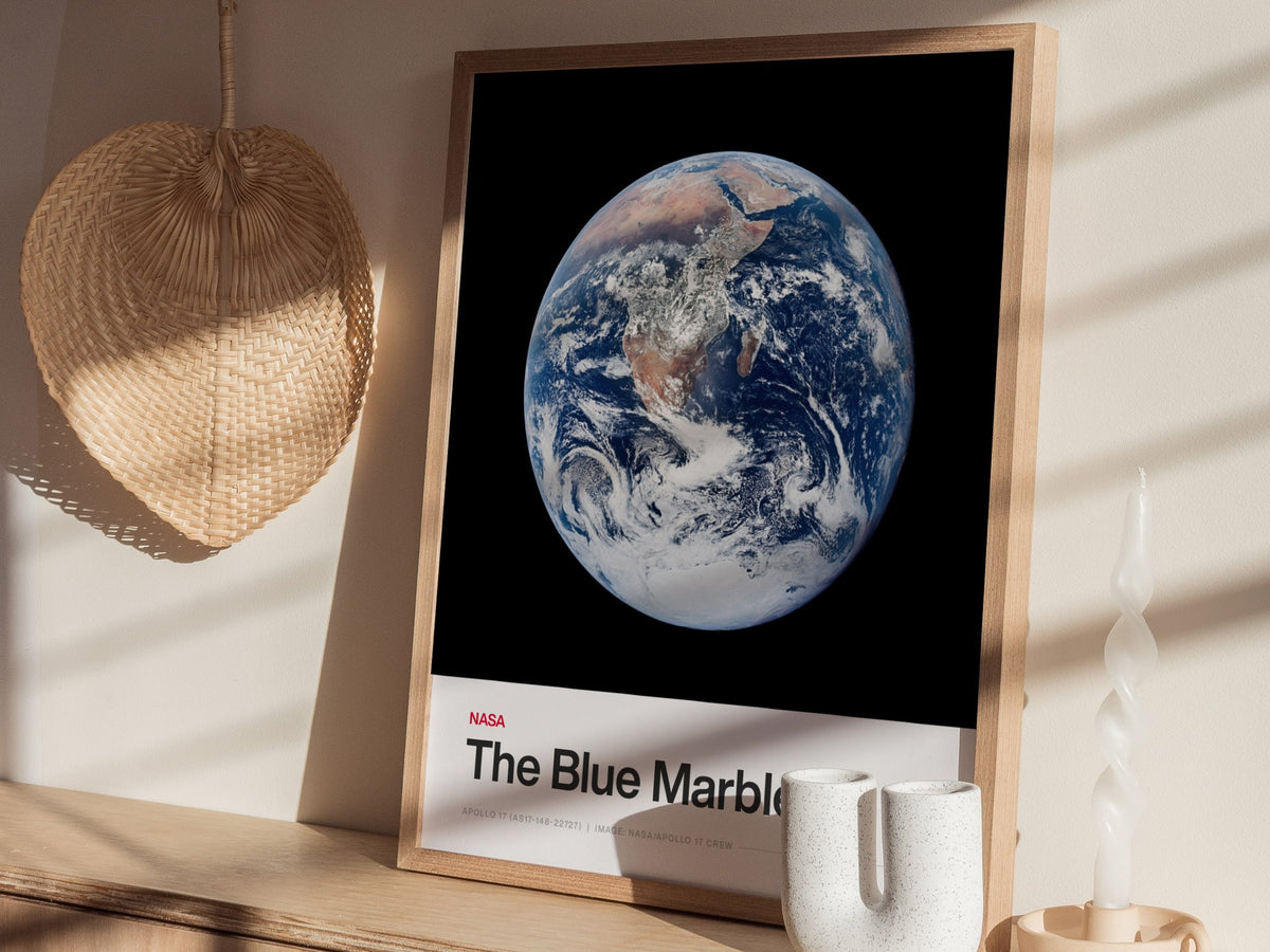 Blue Marble Poster | Nasa Art Print — styled in an interior