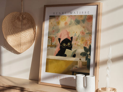 Matisse Cat Tub Poster | Animals Art Print — styled in an interior