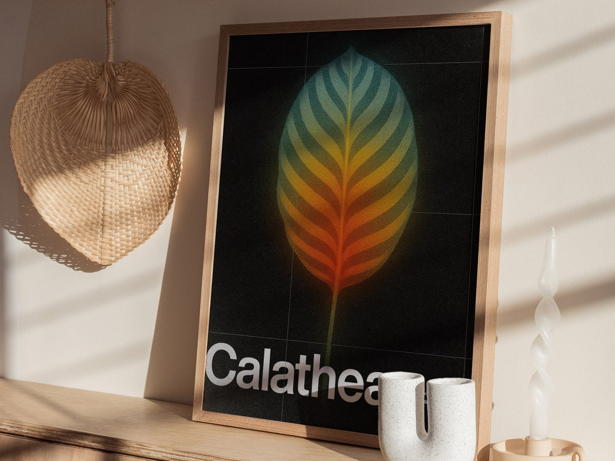 Calathea Poster | Exhibit Art Print — styled in an interior