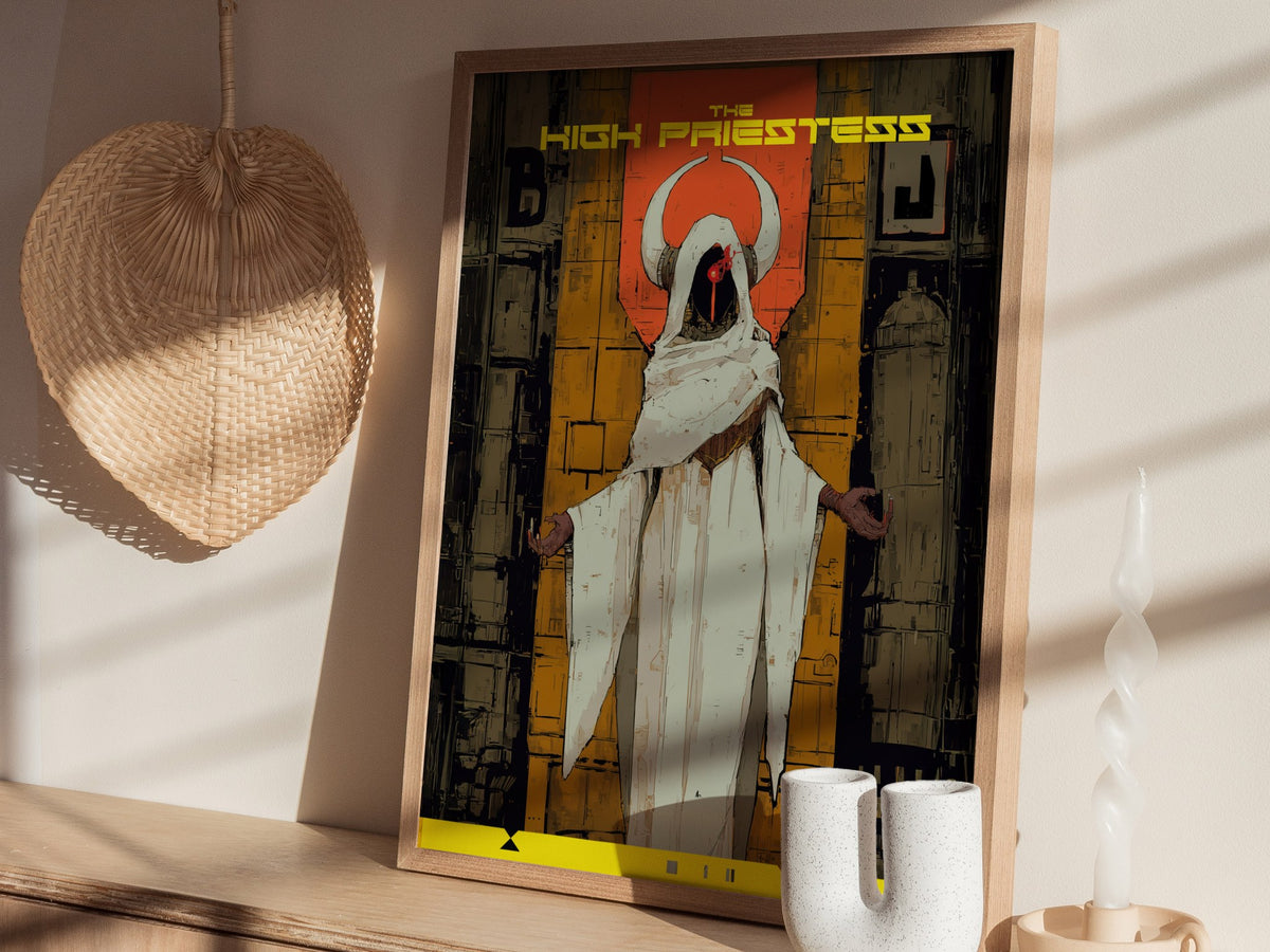 The High Priestess Poster | Tarot Art Print — styled in an interior