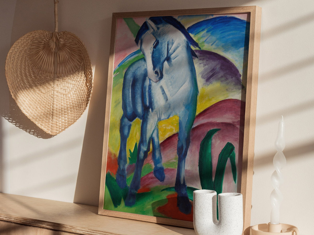 Blue Horse I - Franz Marc Poster | Classic Art Print — styled in an interior