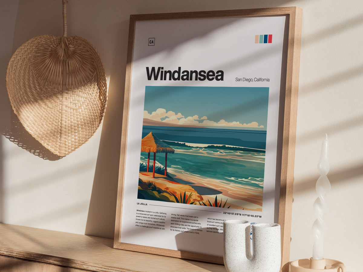 Windansea Poster | Surf Art Print — styled in an interior
