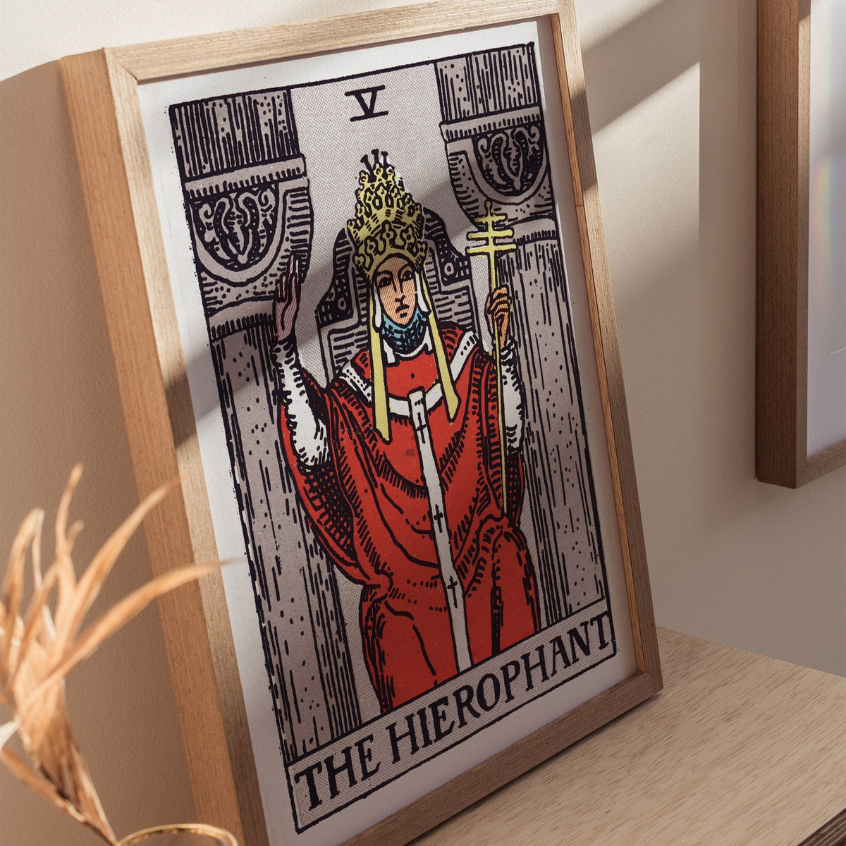 The Hierophant Poster | Tarot Art Print — styled in an interior
