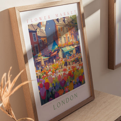 Flower Market London Poster | Floral and Plants Art Print — styled in an interior