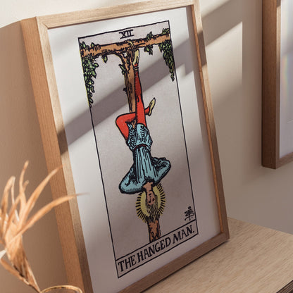 The Hanged Man v2 Poster | Tarot Art Print — styled in an interior