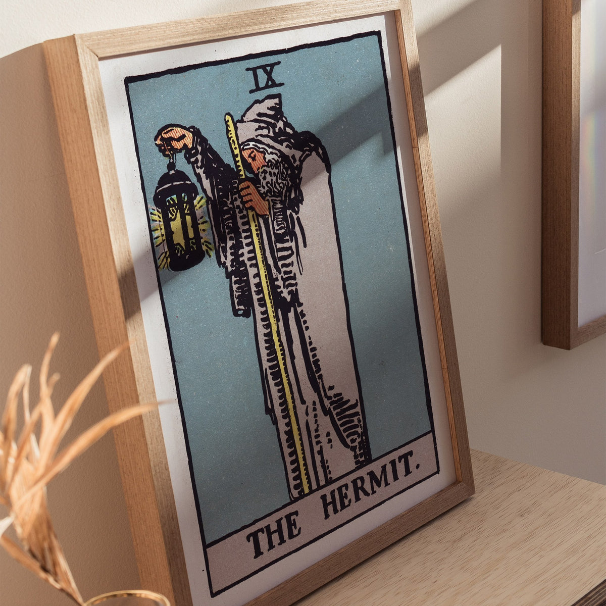 The Hermit Poster | Tarot Art Print — styled in an interior