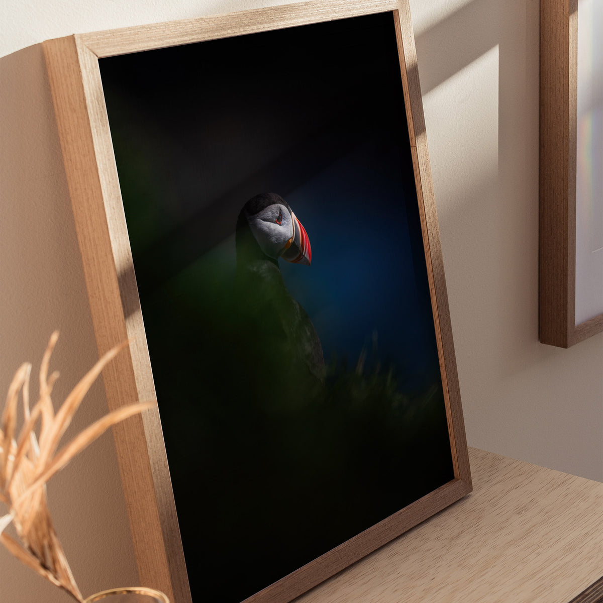Puffin Poster | Artistic Art Print — styled in an interior