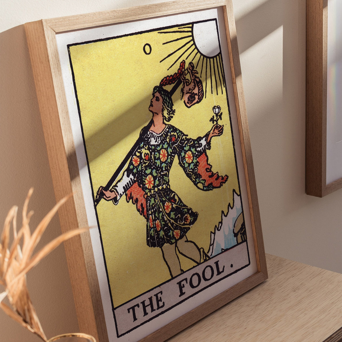 The Fool Poster | Tarot Art Print — styled in an interior