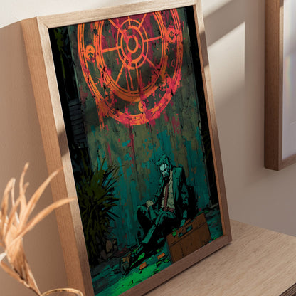 Wheel of Fortune Poster | Tarot Art Print — styled in an interior