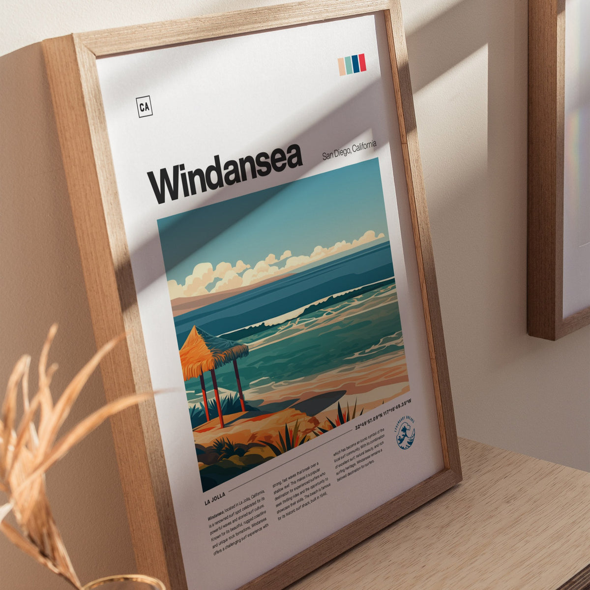 Windansea Poster | Surf Art Print — styled in an interior