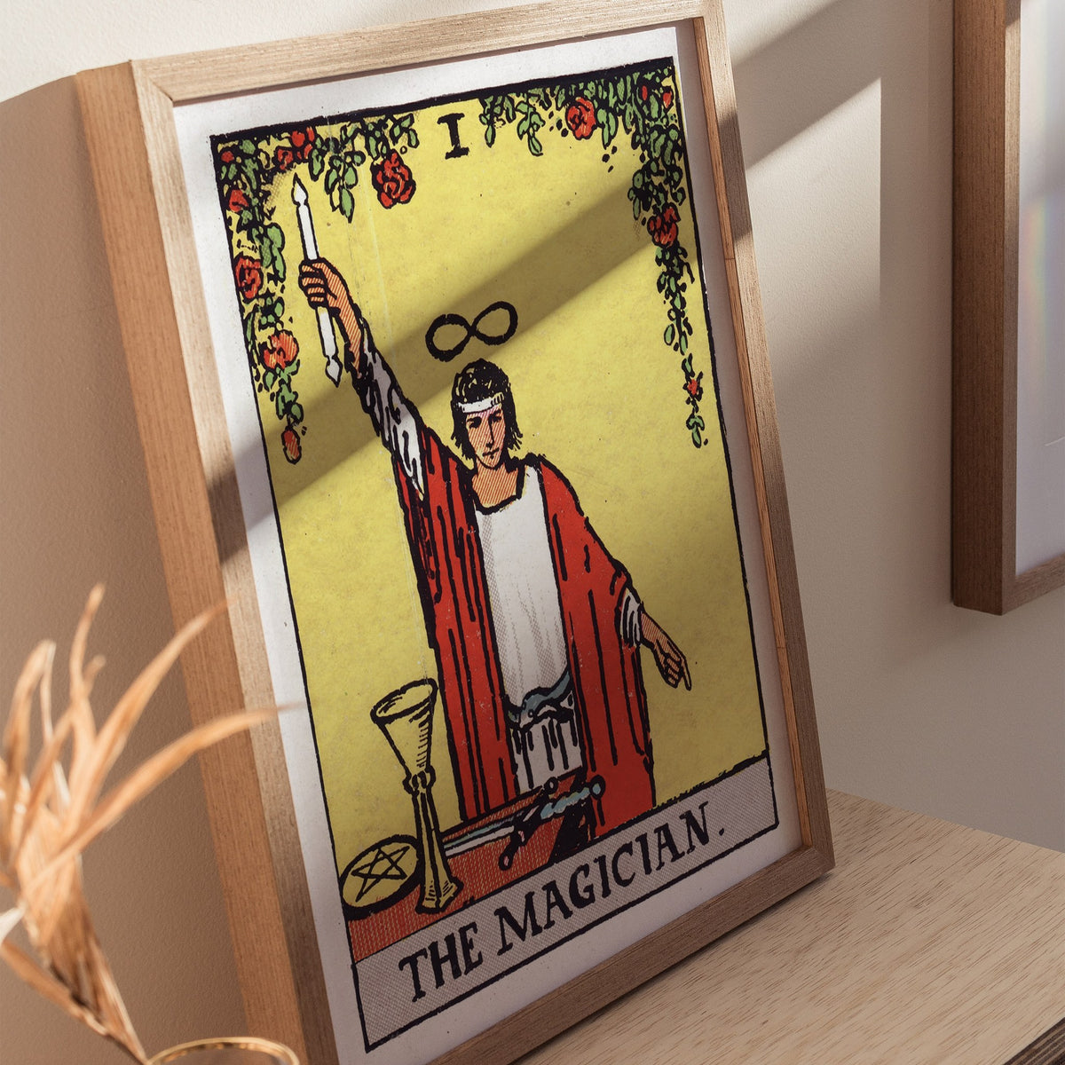 The Magician Poster | Tarot Art Print — styled in an interior