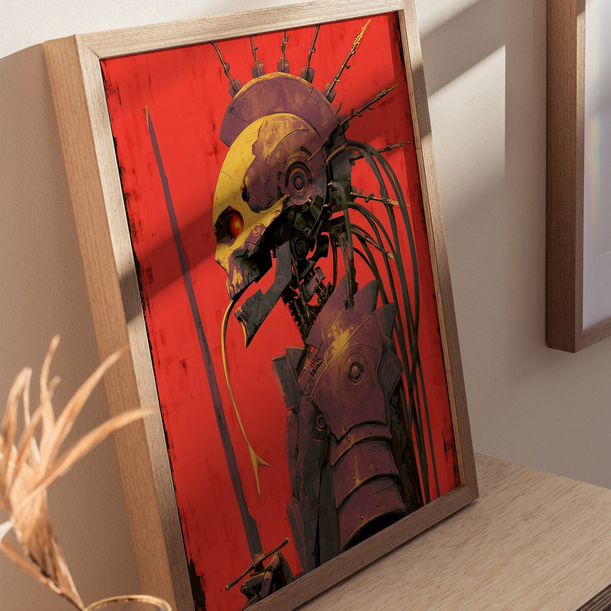 Cyberpunk Death Poster | Tarot Art Print — styled in an interior
