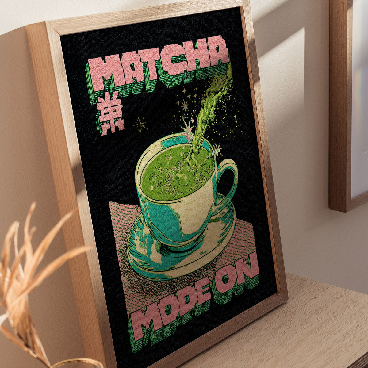 Matcha Mode Poster | Typography Art Print — styled in an interior