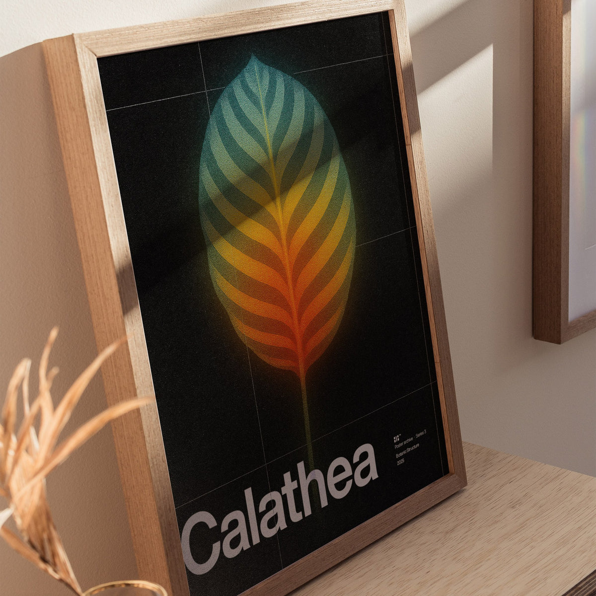 Calathea Poster | Exhibit Art Print — styled in an interior