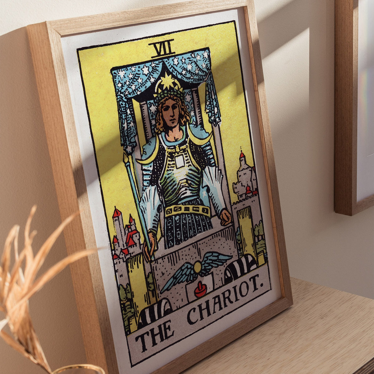 The Chariot Poster | Tarot Art Print — styled in an interior