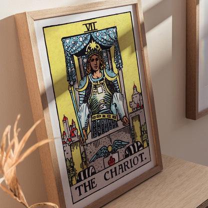 The Chariot Poster | Tarot Art Print — styled in an interior