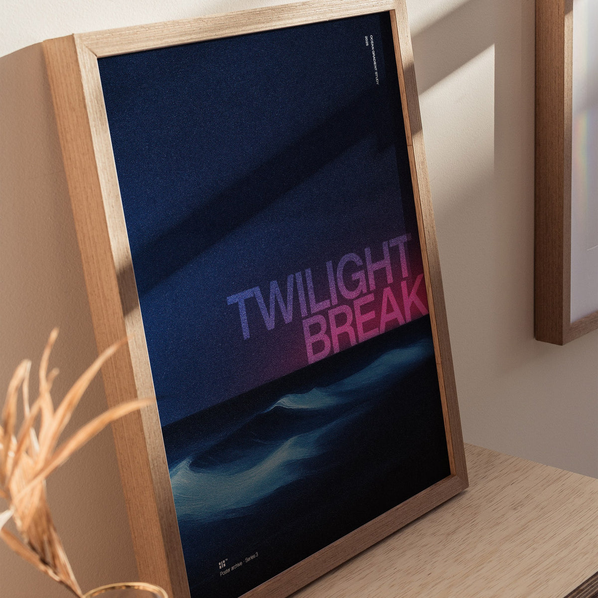Twilight Break Poster | Exhibit Art Print — styled in an interior