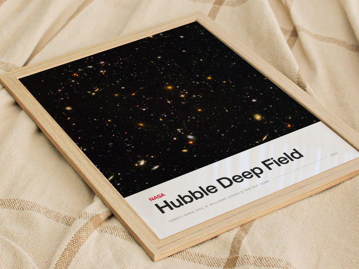 Hubble Deep Field Poster | Nasa Art Print — styled in an interior