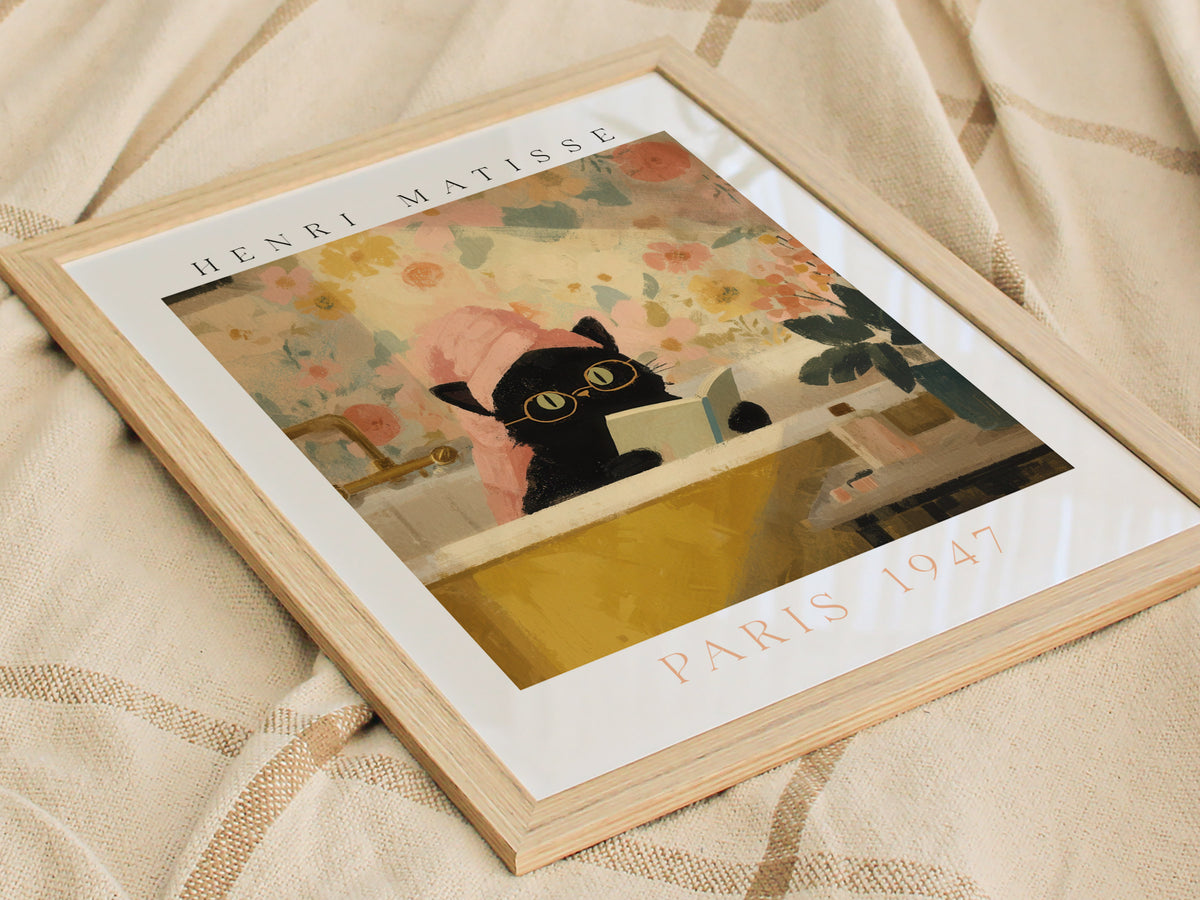 Matisse Cat Tub Poster | Animals Art Print — styled in an interior