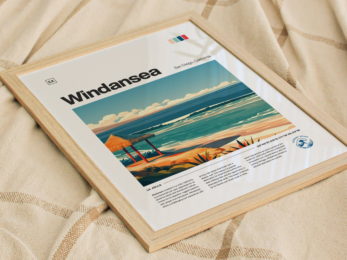 Windansea Poster | Surf Art Print — styled in an interior