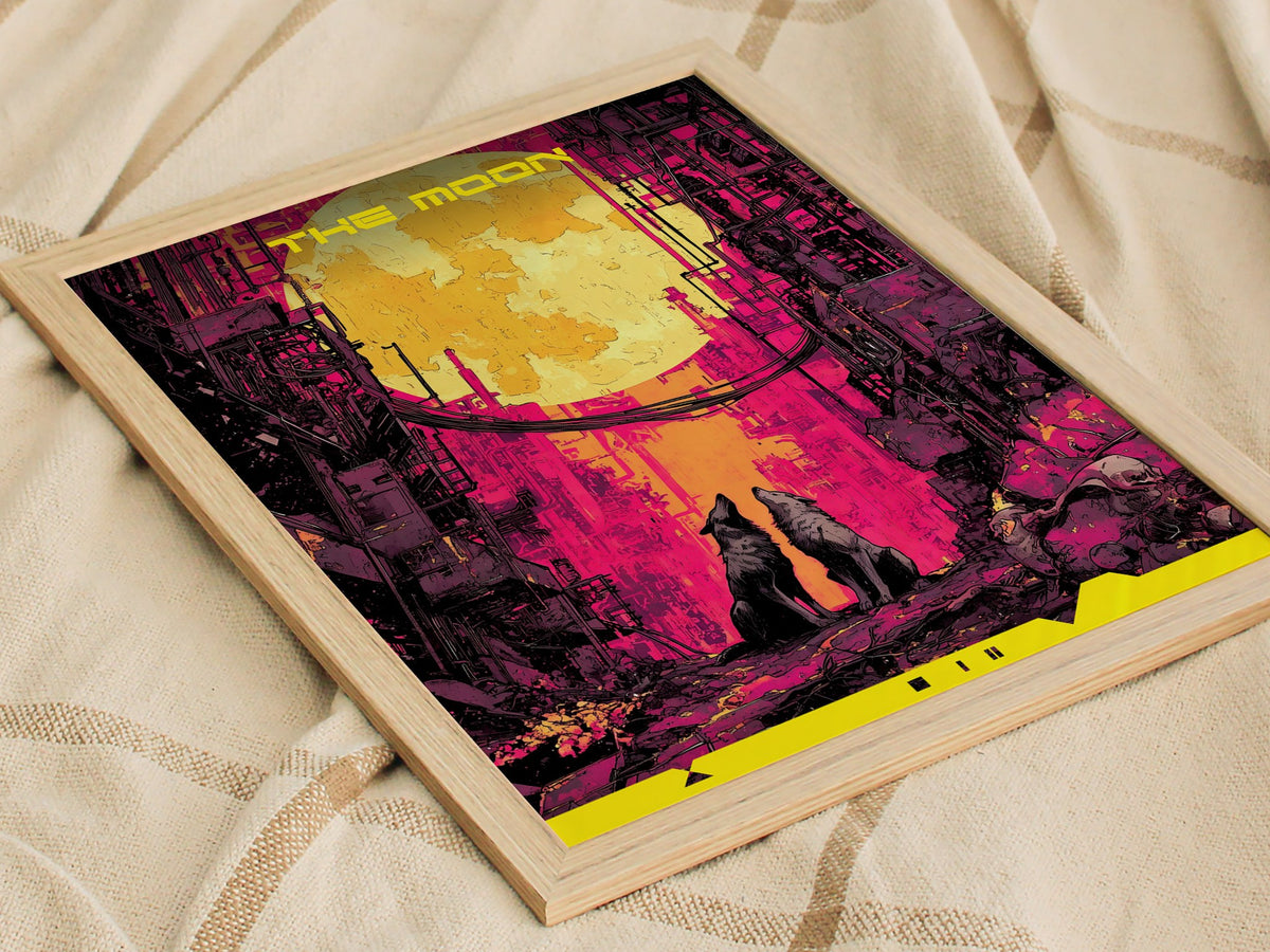 The Moon Poster | Tarot Art Print — styled in an interior