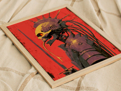 Cyberpunk Death Poster | Tarot Art Print — styled in an interior