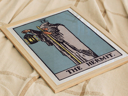 The Hermit Poster | Tarot Art Print — styled in an interior