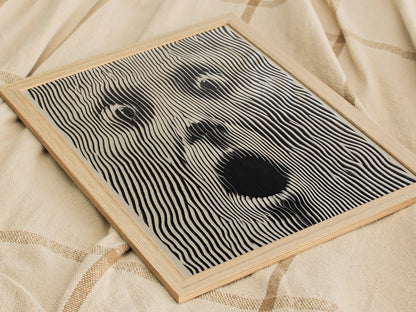 Panic Face Poster | Black and Cream Pen and Ink Art Print | Dark Art Wall Art — styled in an interior