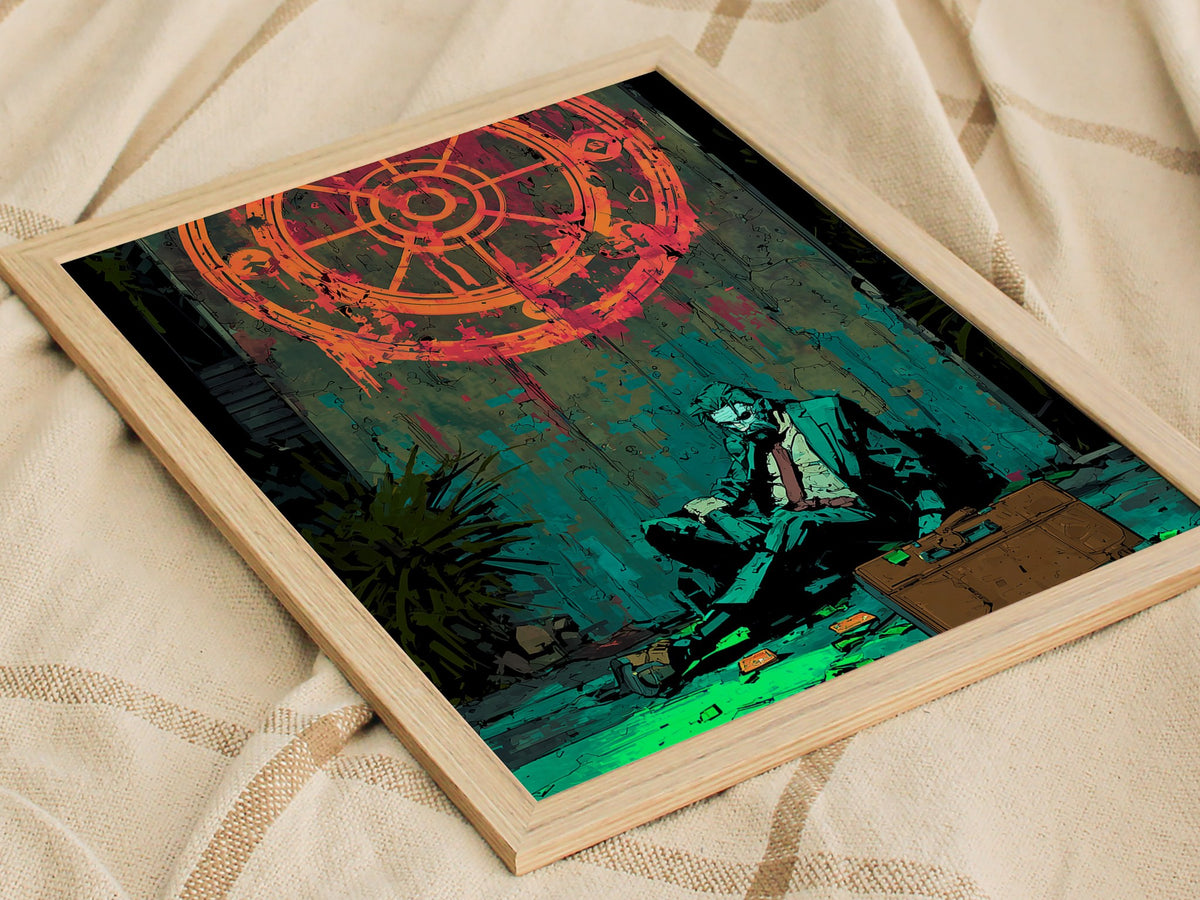 Wheel of Fortune Poster | Tarot Art Print — styled in an interior