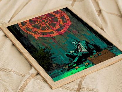 Wheel of Fortune Poster | Tarot Art Print — styled in an interior