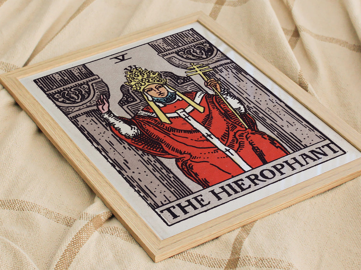 The Hierophant Poster | Tarot Art Print — styled in an interior