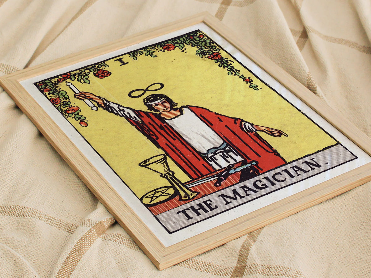 The Magician Poster | Tarot Art Print — styled in an interior