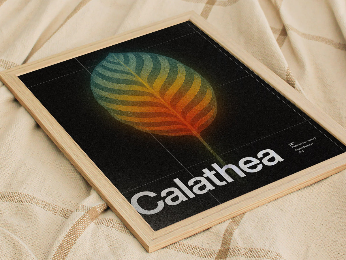 Calathea Poster | Exhibit Art Print — styled in an interior