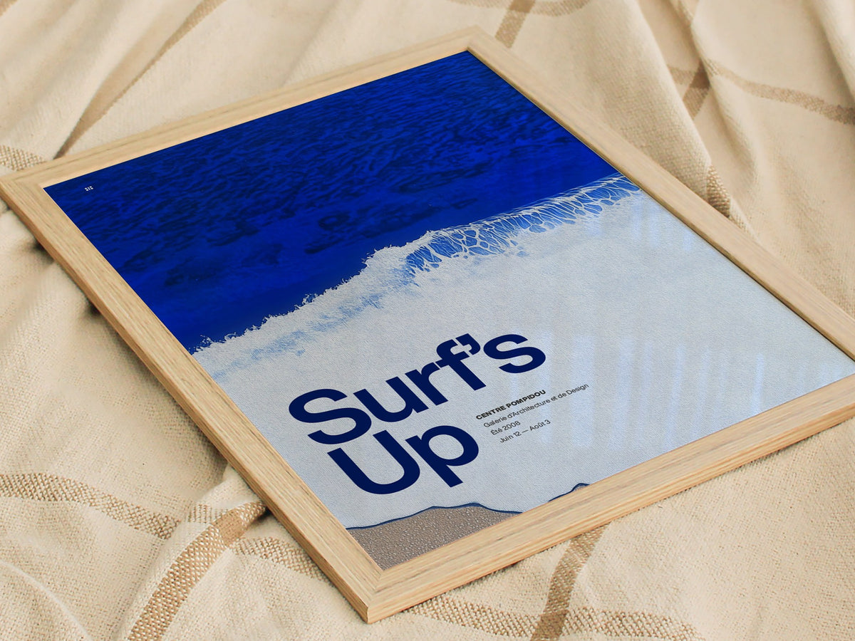 Surf Poster | Exhibit Art Print — styled in an interior