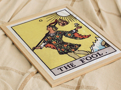 The Fool Poster | Tarot Art Print — styled in an interior