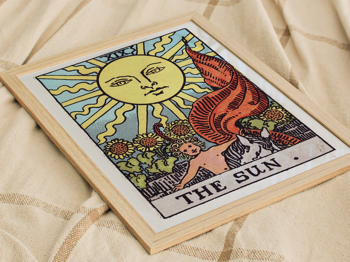 The Sun Poster | Tarot Art Print — styled in an interior