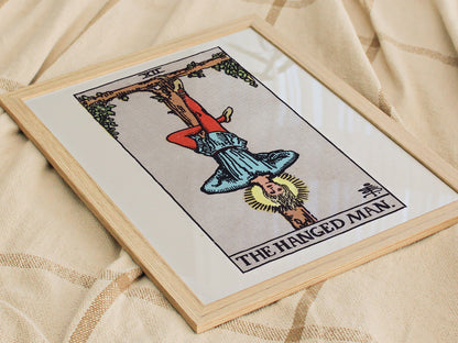 The Hanged Man v2 Poster | Tarot Art Print — styled in an interior