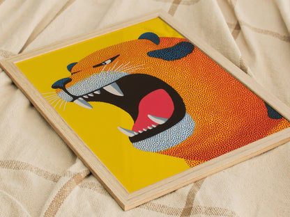 Roaring Tiger Poster | Kids Art Print — styled in an interior