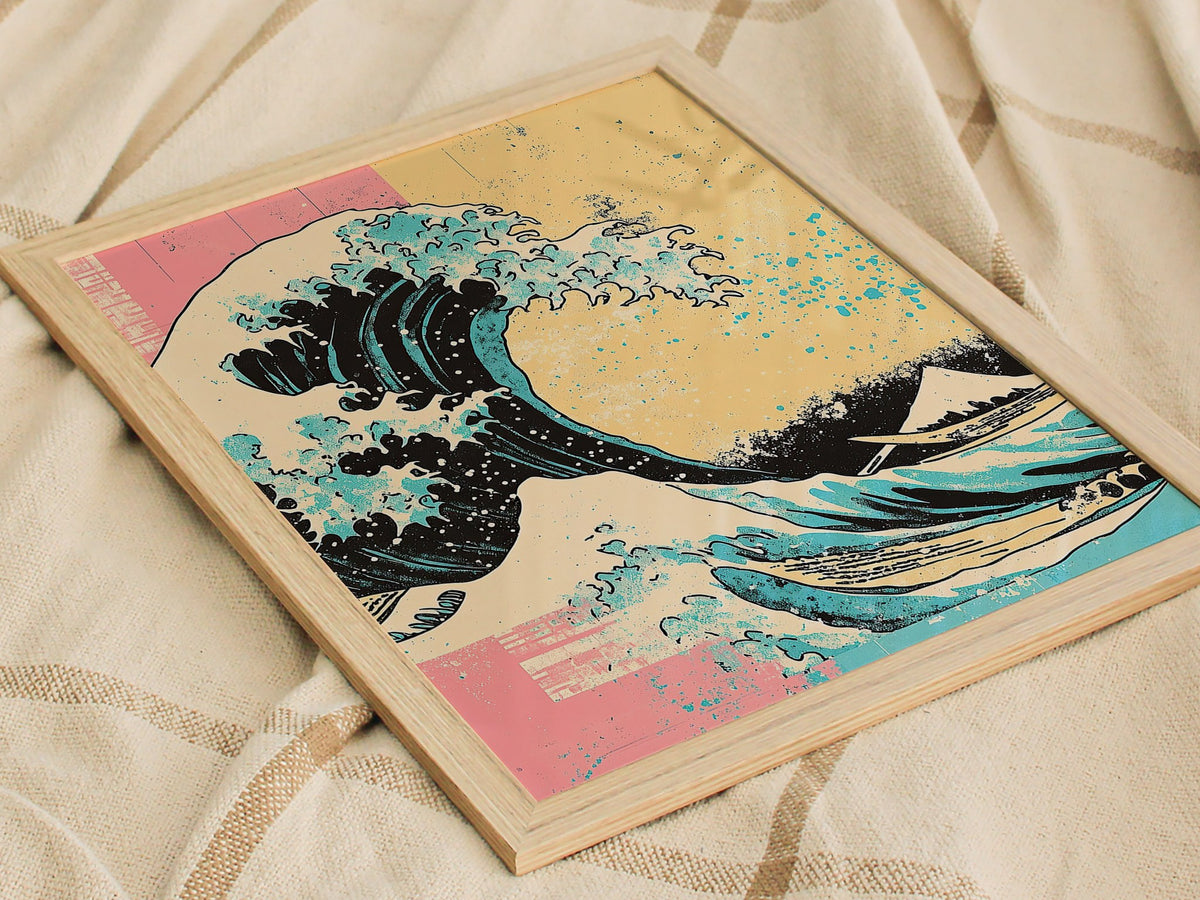 Hokusai Wave - Pop Poster | Travel Art Print — styled in an interior