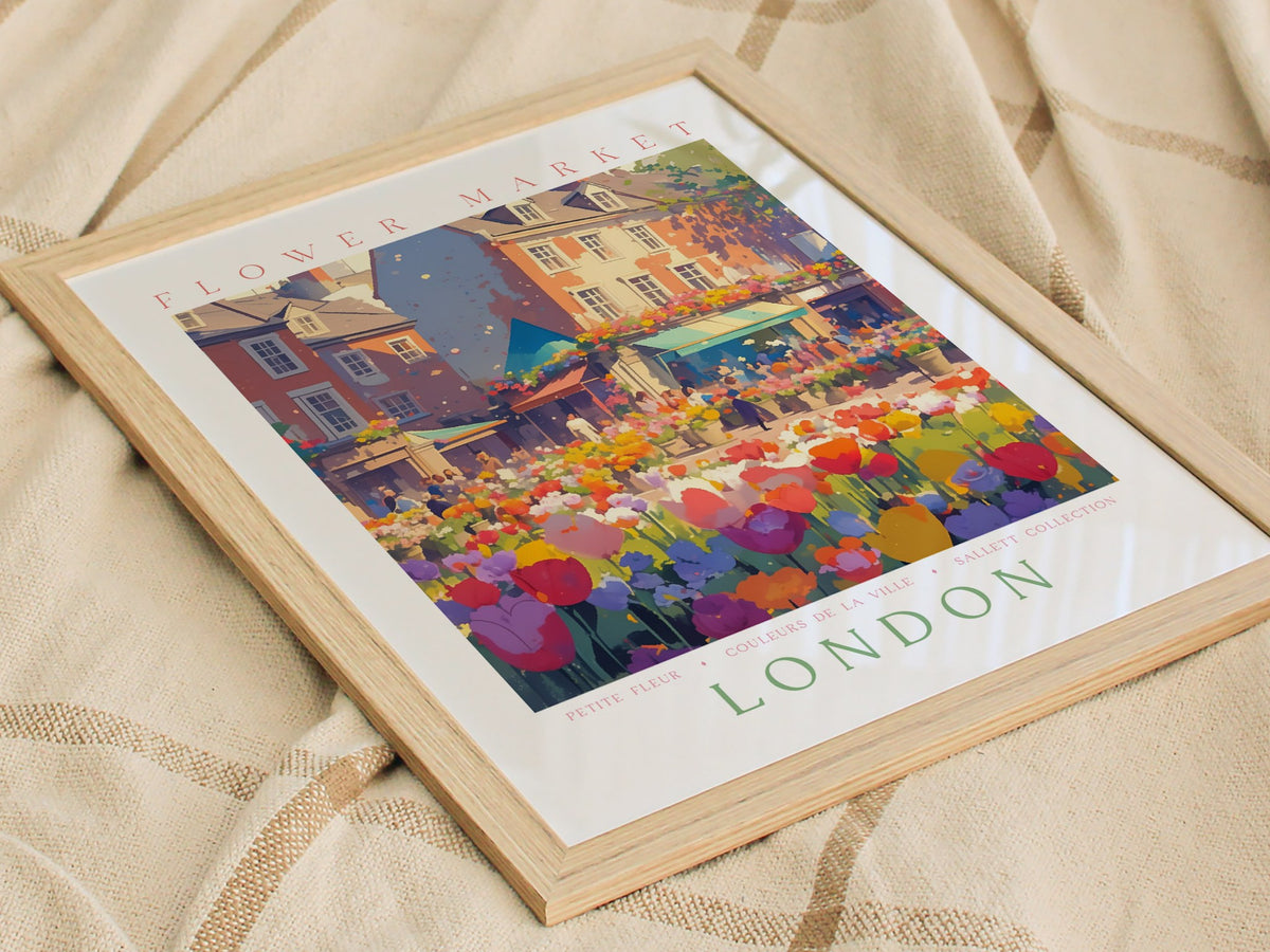 Flower Market London Poster | Floral and Plants Art Print — styled in an interior