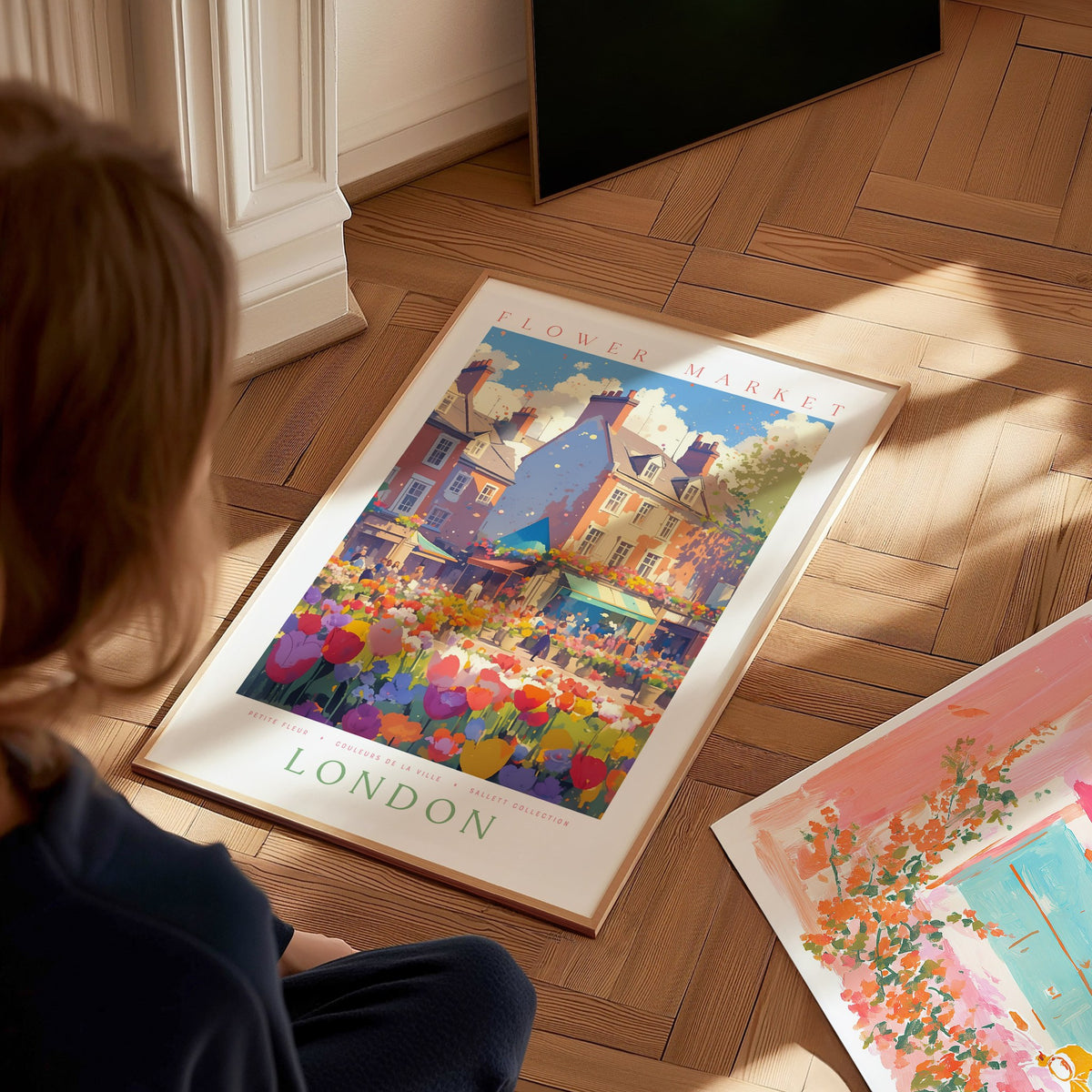 Flower Market London Poster | Floral and Plants Art Print — styled in an interior