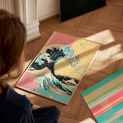 Hokusai Wave - Pop Poster | Travel Art Print — styled in an interior