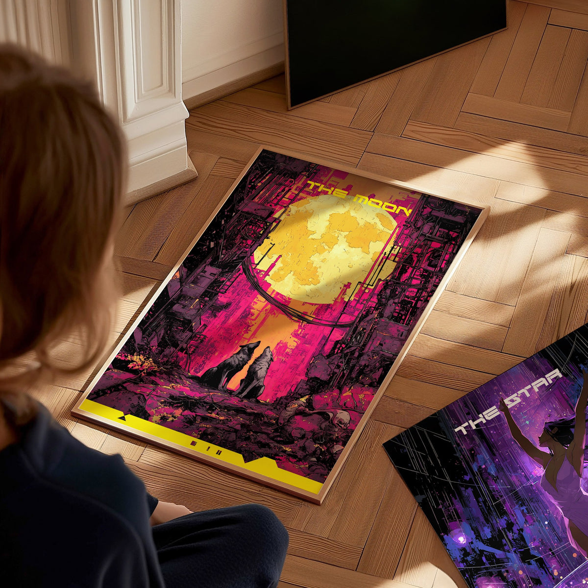 The Moon Poster | Tarot Art Print — styled in an interior