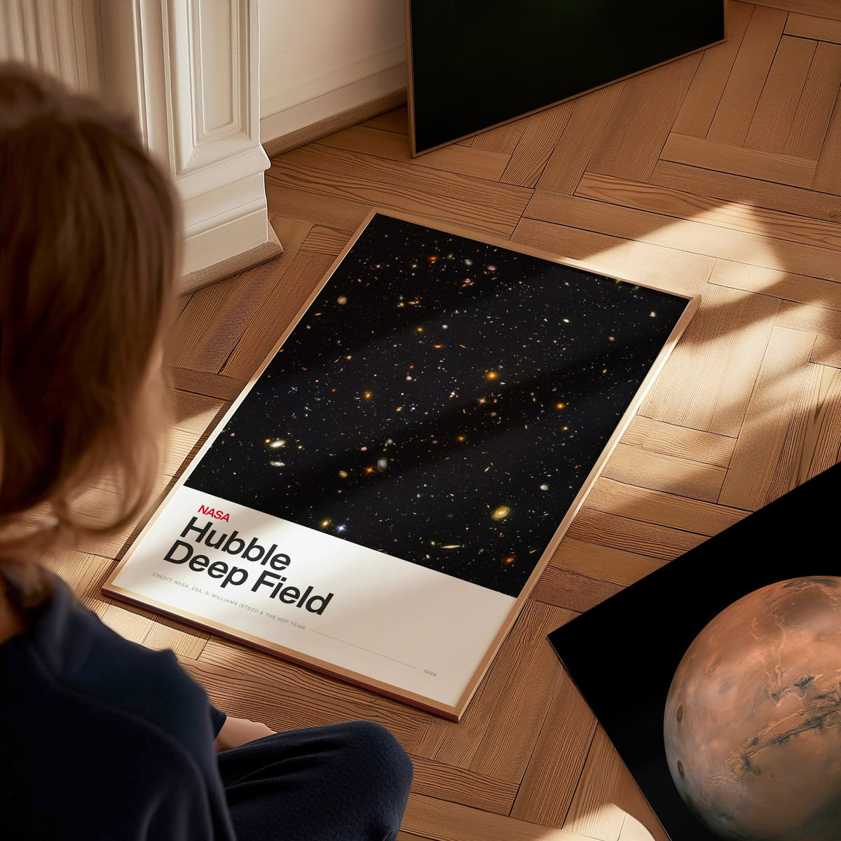 Hubble Deep Field Poster | Nasa Art Print — styled in an interior