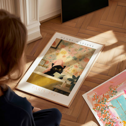 Matisse Cat Tub Poster | Animals Art Print — styled in an interior