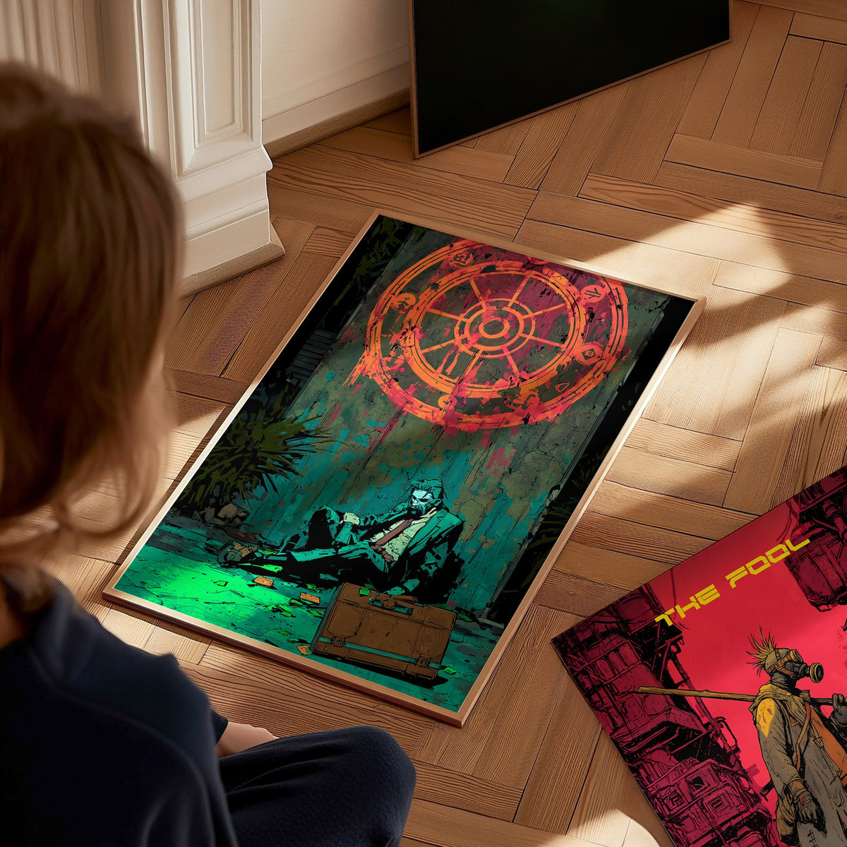 Wheel of Fortune Poster | Tarot Art Print — styled in an interior